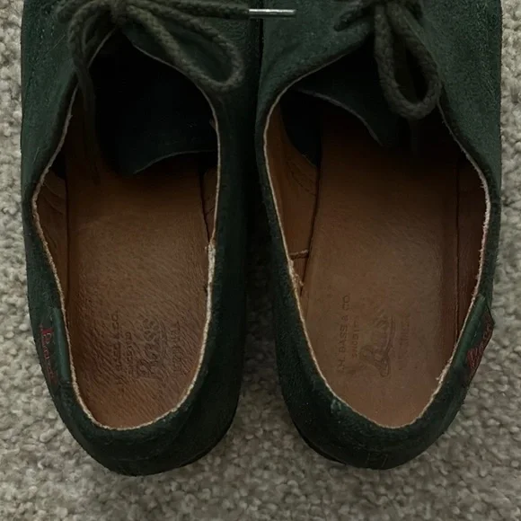 G.H. Bass & Co. Vintage Dark Green Suede Loafers - Picture 2 of 6